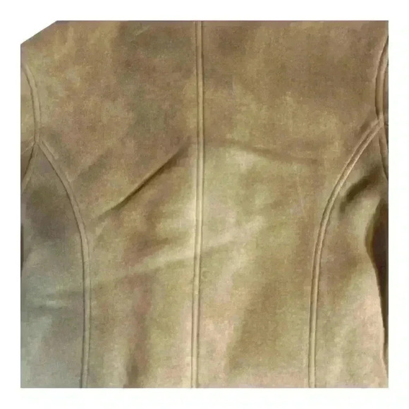 Talbots Petites Tan Faux Suede Jacket with Sherpa Lining Size L - Picture 6 of 8